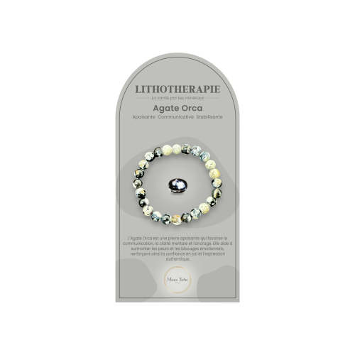 Bracelet pierres naturelles agate orca