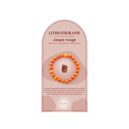 Bracelet pierres naturelles jaspe rouge