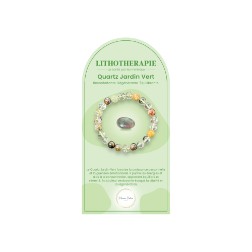Bracelet pierres naturelles quartz jardin vert