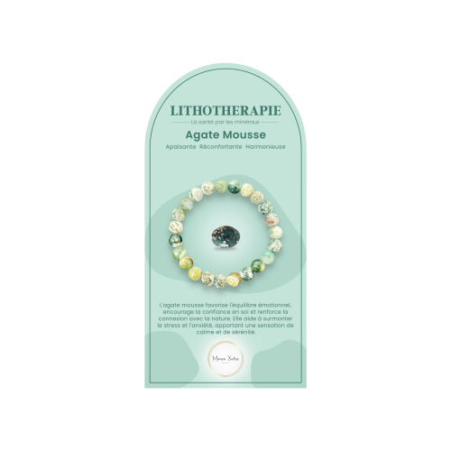 Bracelet pierres naturelles agate mousse