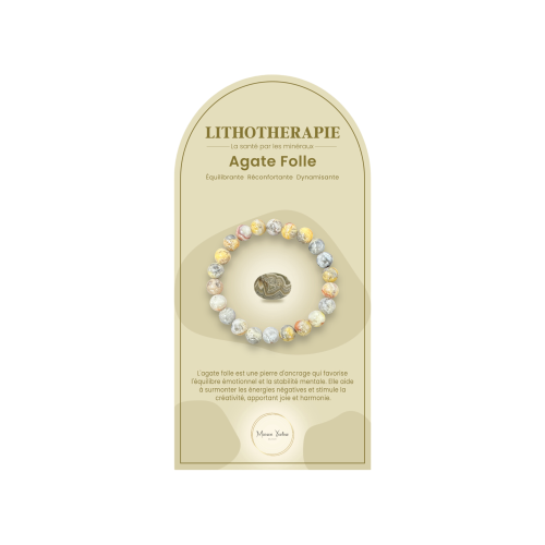 Bracelet pierres naturelles agate folle