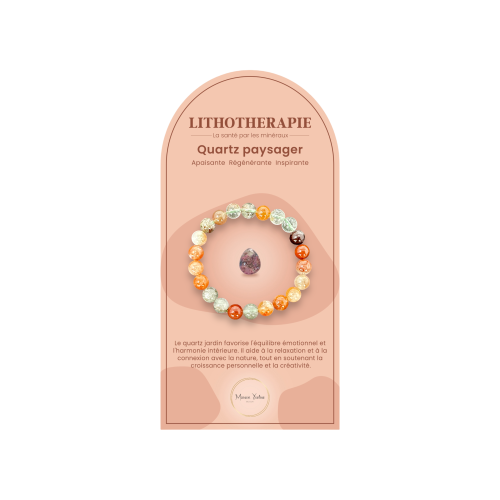 Bracelet pierres naturelles quartz paysager