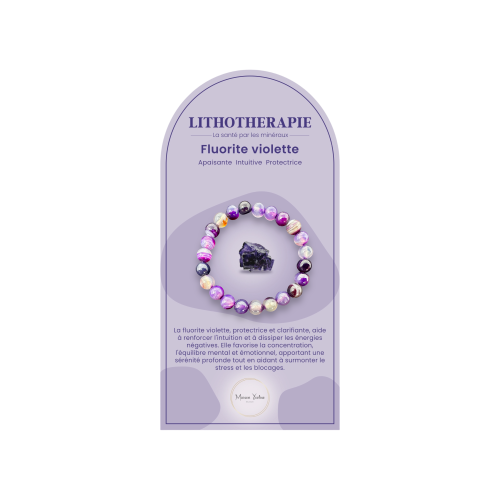 Bracelet pierres naturelles Fluorite violette