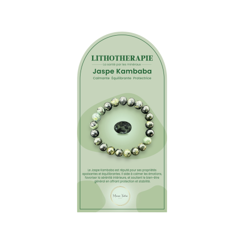 Bracelet pierres naturelles Jaspe kambaba