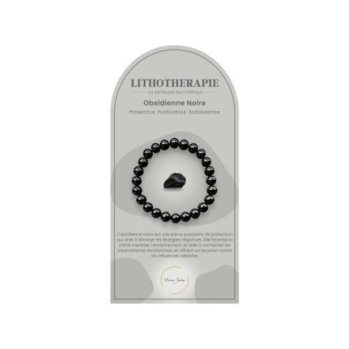 Bracelet pierres naturelles Obsidienne noire