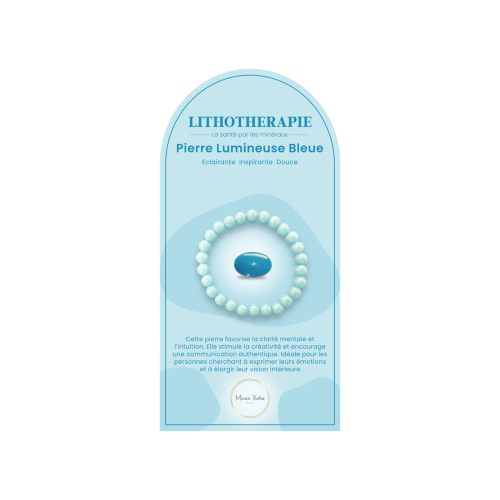Bracelet pierres naturelles Pierre lumineuse bleue