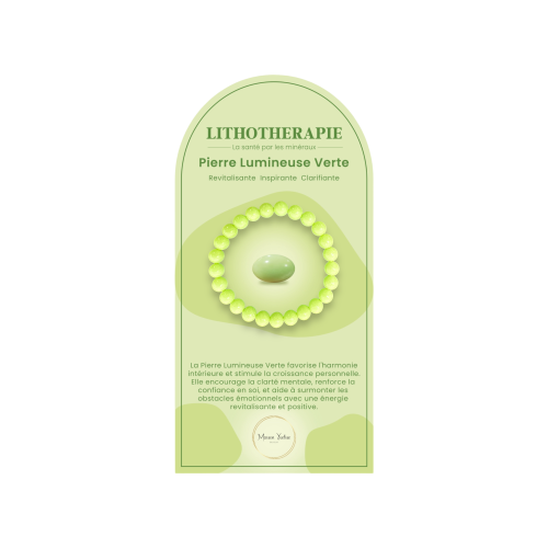 Bracelet pierres naturelles Pierre lumineuse verte