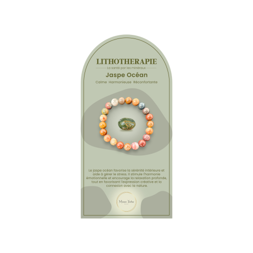 Bracelet pierres naturelles Jaspe ocean