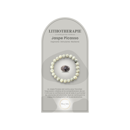 Bracelet pierres naturelles Jaspe picasso