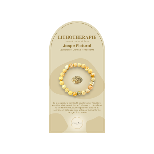 Bracelet pierres naturelles Jaspe pictural