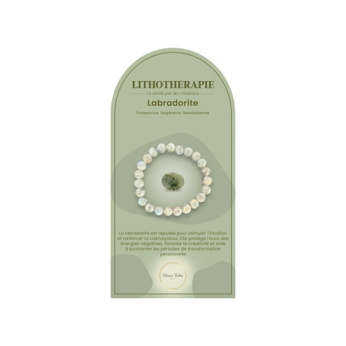 Bracelet pierres naturelles labradorite grise