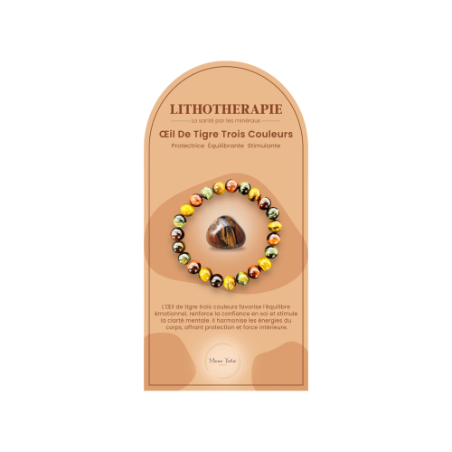 Bracelet pierres naturelles Oeil de tigre 3 couleurs