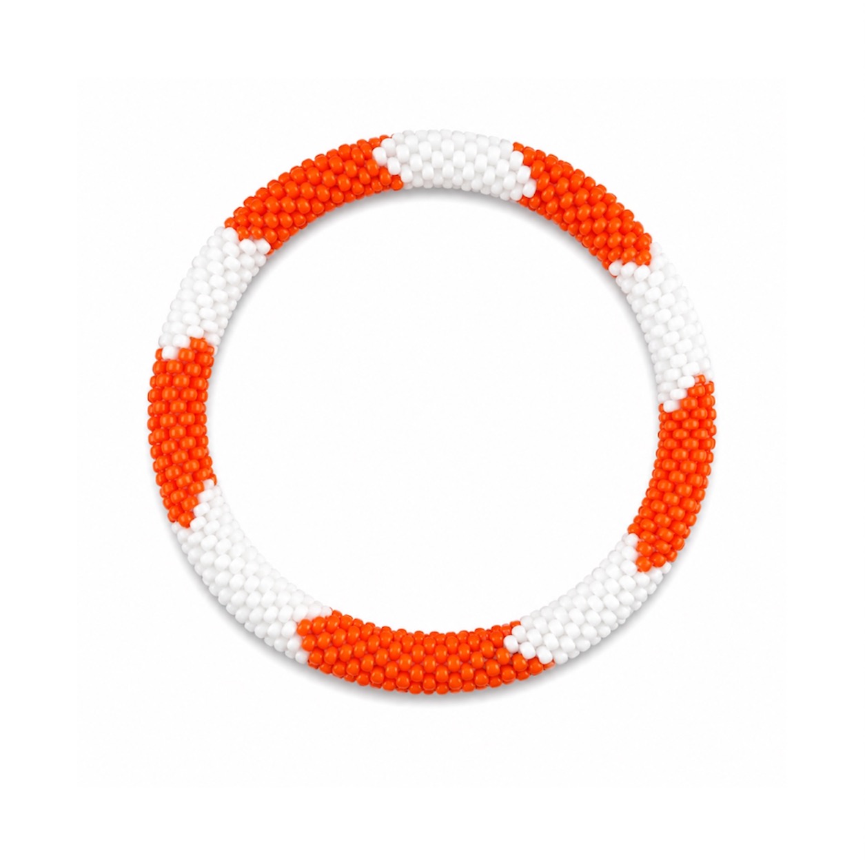 Bracelet Népalais #80 (Orange et Blanc)