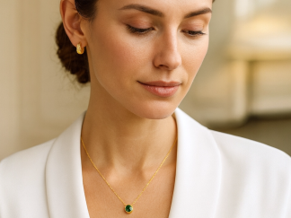 Collier Classique en Acier Inoxydable – Bijoux de Luxe avec Pierre de Naissance