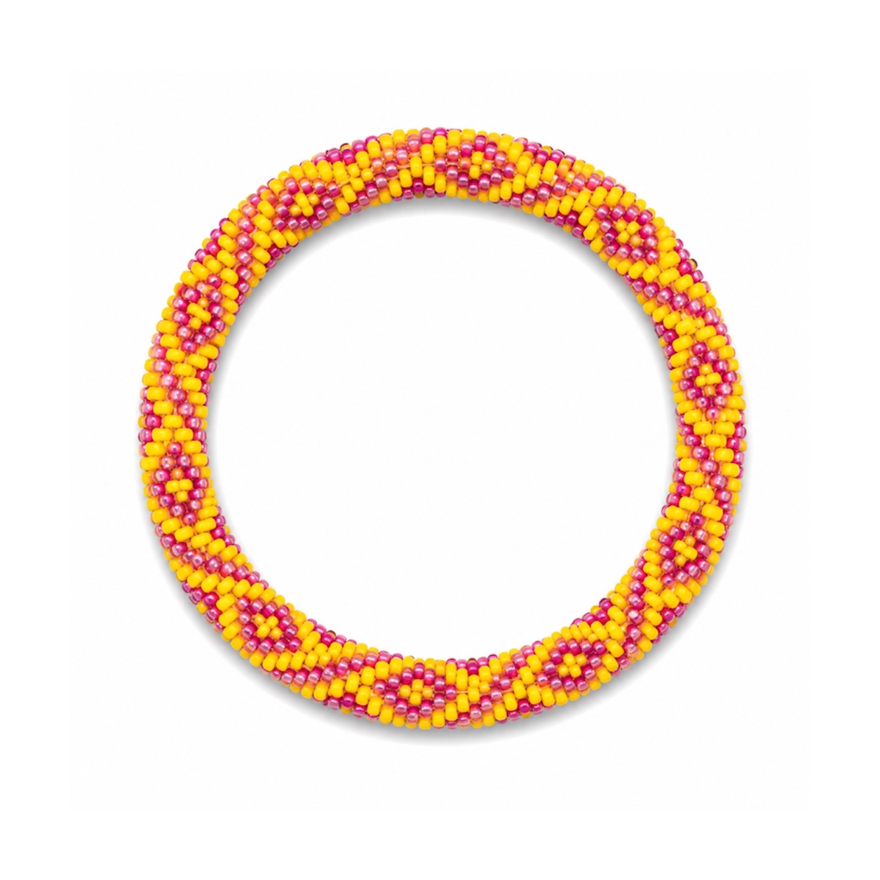 Bracelet Népalais #91 (Jaune et Violet)